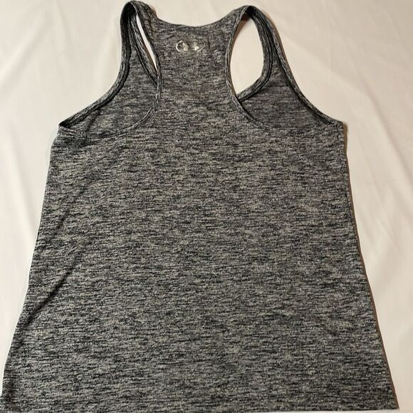 Under Armour women’s Blk/Gray Loose Fit Heat Gear Racer Back Tank Top Sz M - Picture 5 of 6